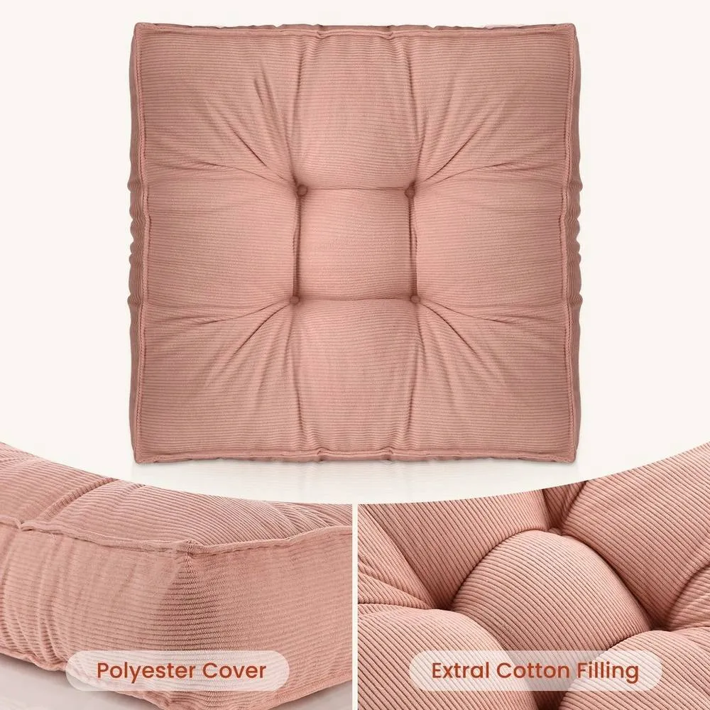 NESTLUNE Thick Cotton Seat Cushion For Garden Dining Pink
