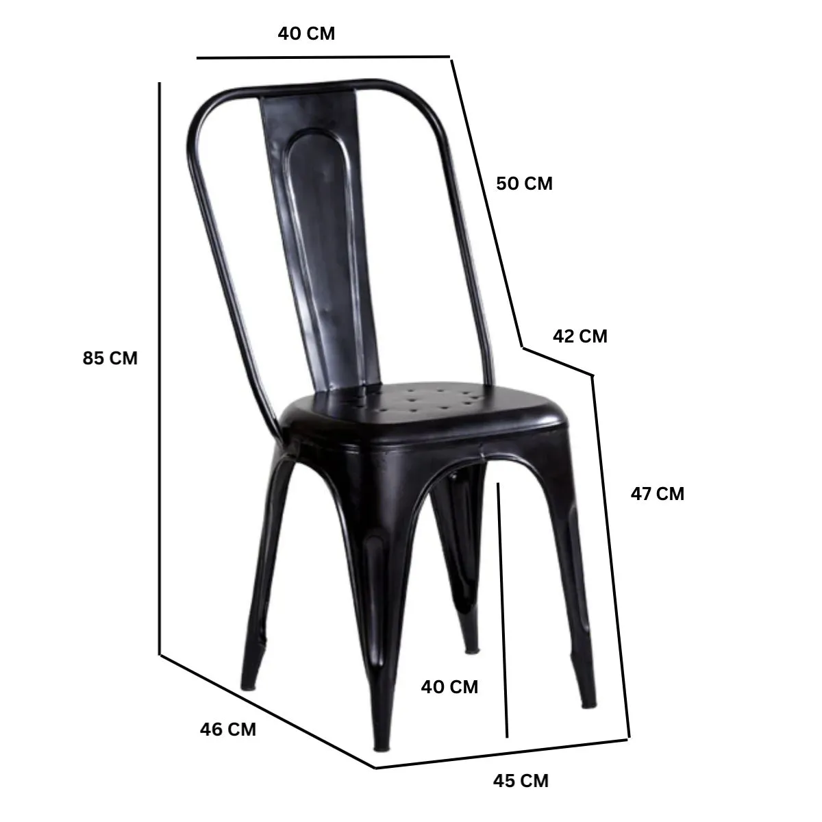 IH Design Franciscan Metal Chair Black Upcycled Industrial Vintage Mintis Pair 5