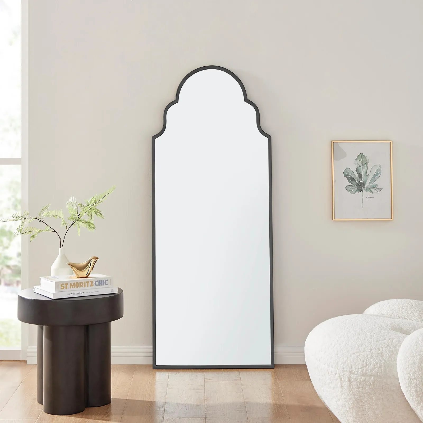 FurnitureboxUK Hima Metal Framed Moroccan Arch Glam Wall Mirror in Black 1