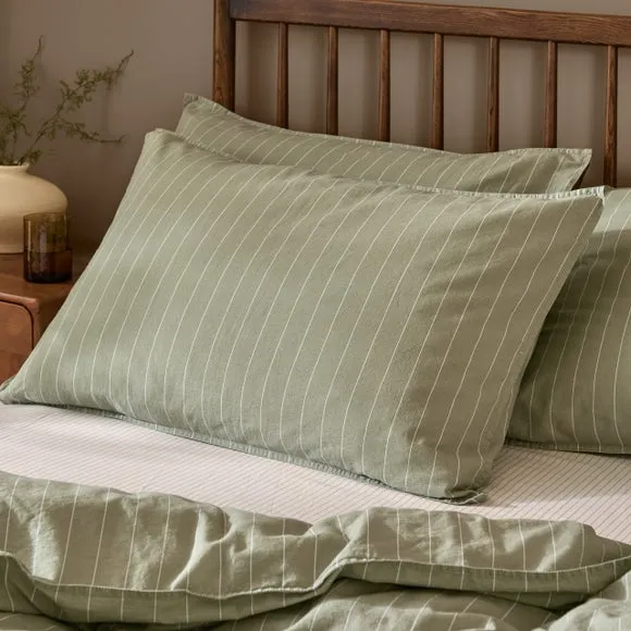 Yard Linear 100% Cotton Standard Pillowcase Pair