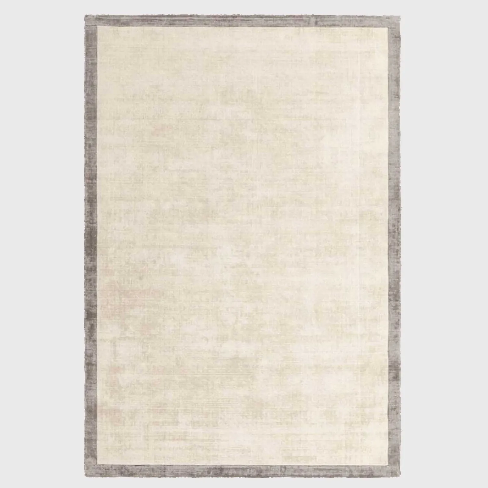 Tyde Border Rug 160X230Cm Putty/Silver, Square, Neutral Viscose | Barker & Stonehouse