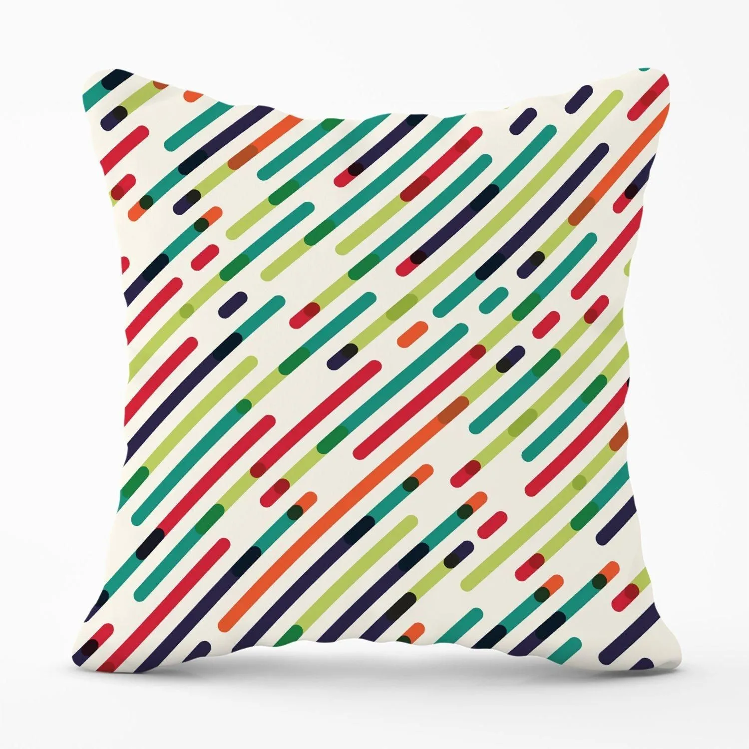 Warren Reed - Designer Coloured Diagonal Abstract Pattern Outdoor Cushion in Green