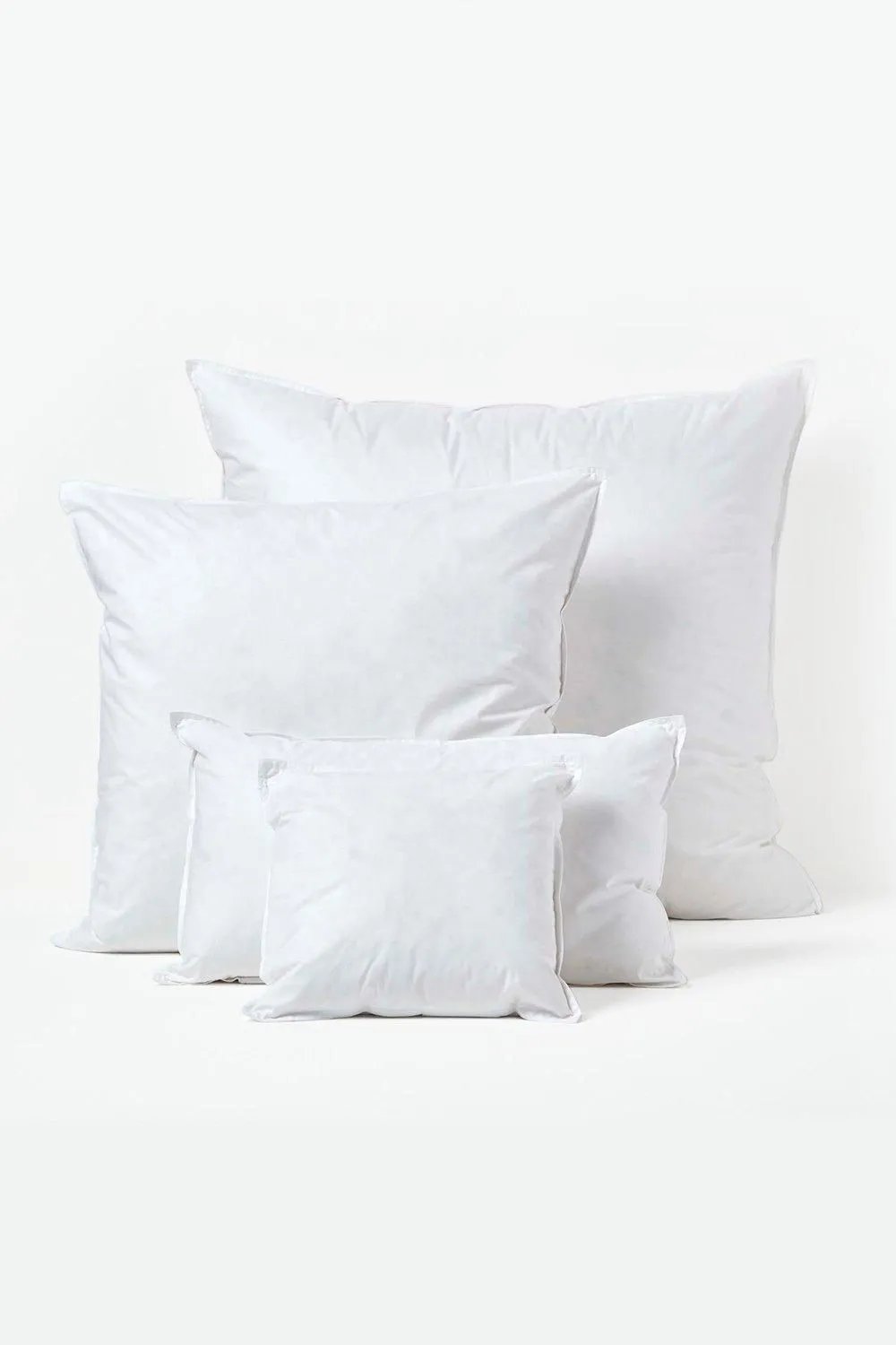 Homescapes Duck Down Cushion Pads Inner Insert Filler Machine Washable in White 6
