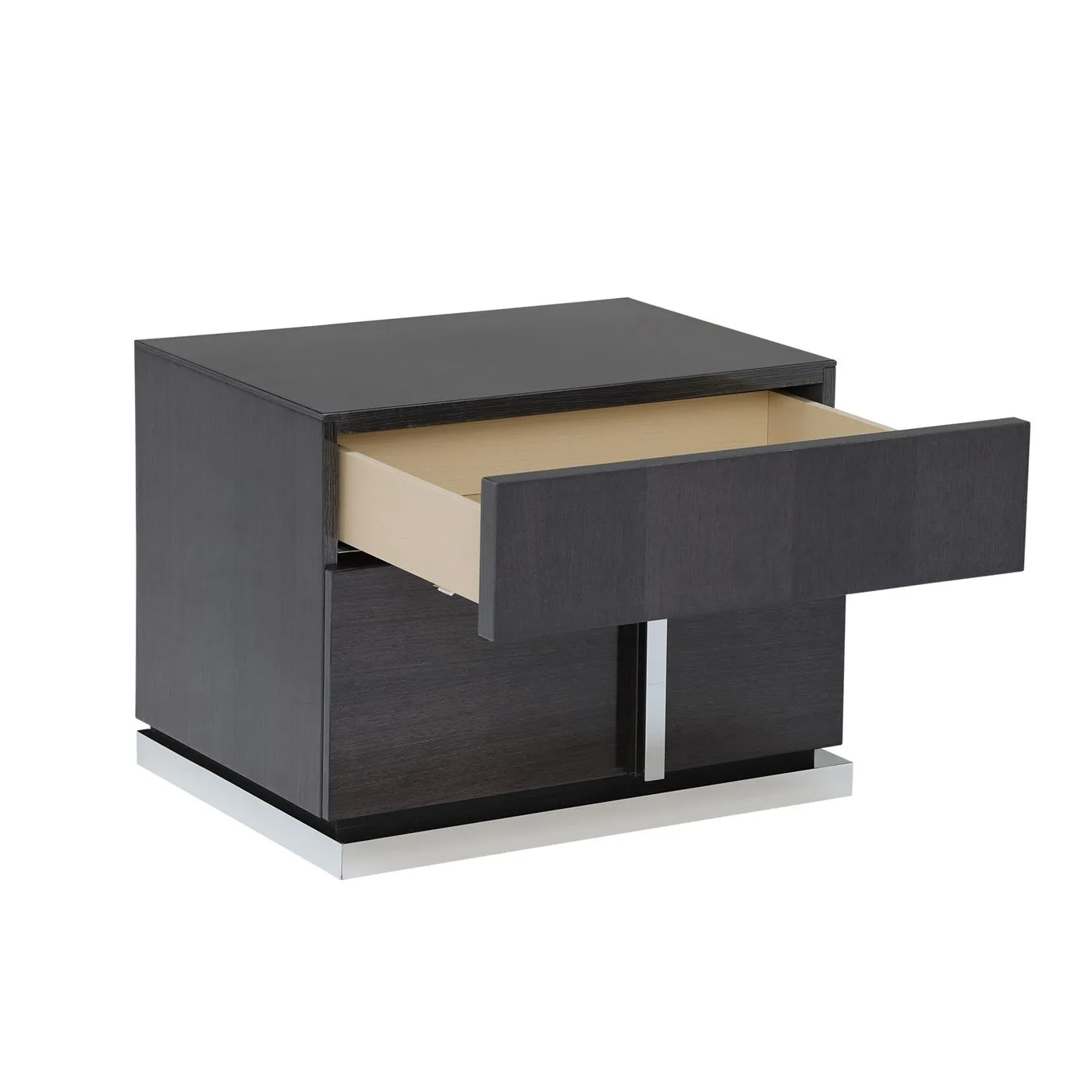 Borgia Left 2 Drawer Night Stand, Grey Gloss | Barker & Stonehouse 3