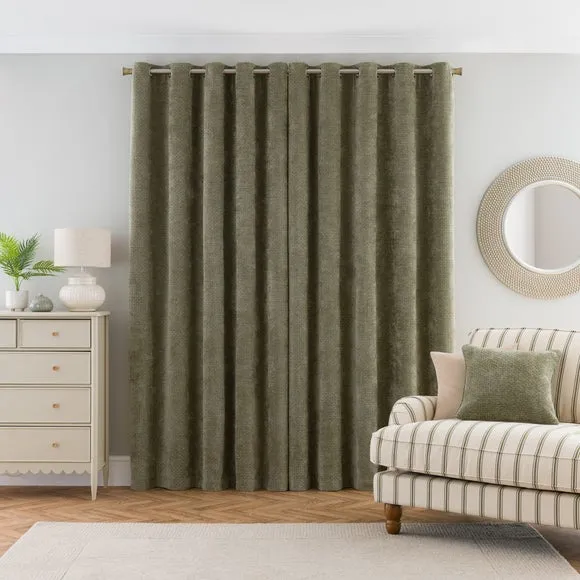 Alayna Chenille Eyelet Curtains (Blackout Available) 4