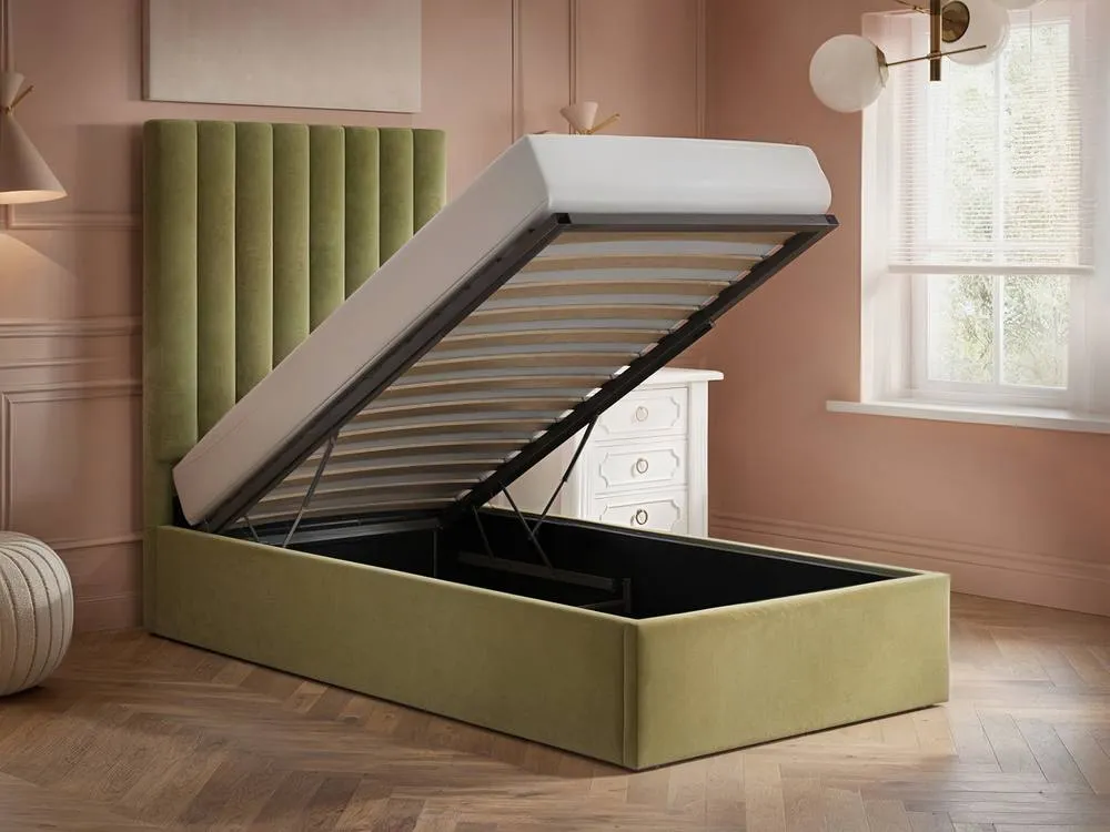 Flair Everley Single Ottoman Bed in Green 2