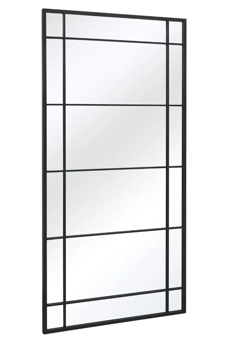 MirrorOutlet Black Metal Framed Window Wall or Leaner Garden Mirror (180CM X 90CM) 6