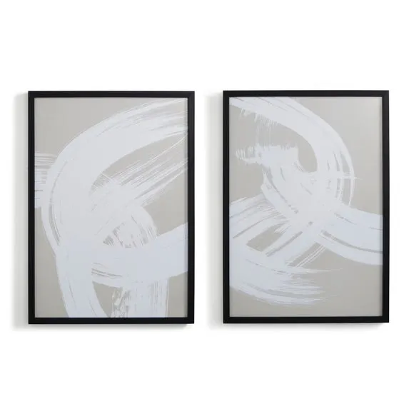 Set of 2 Abstract Natural Curves Framed Prints 3