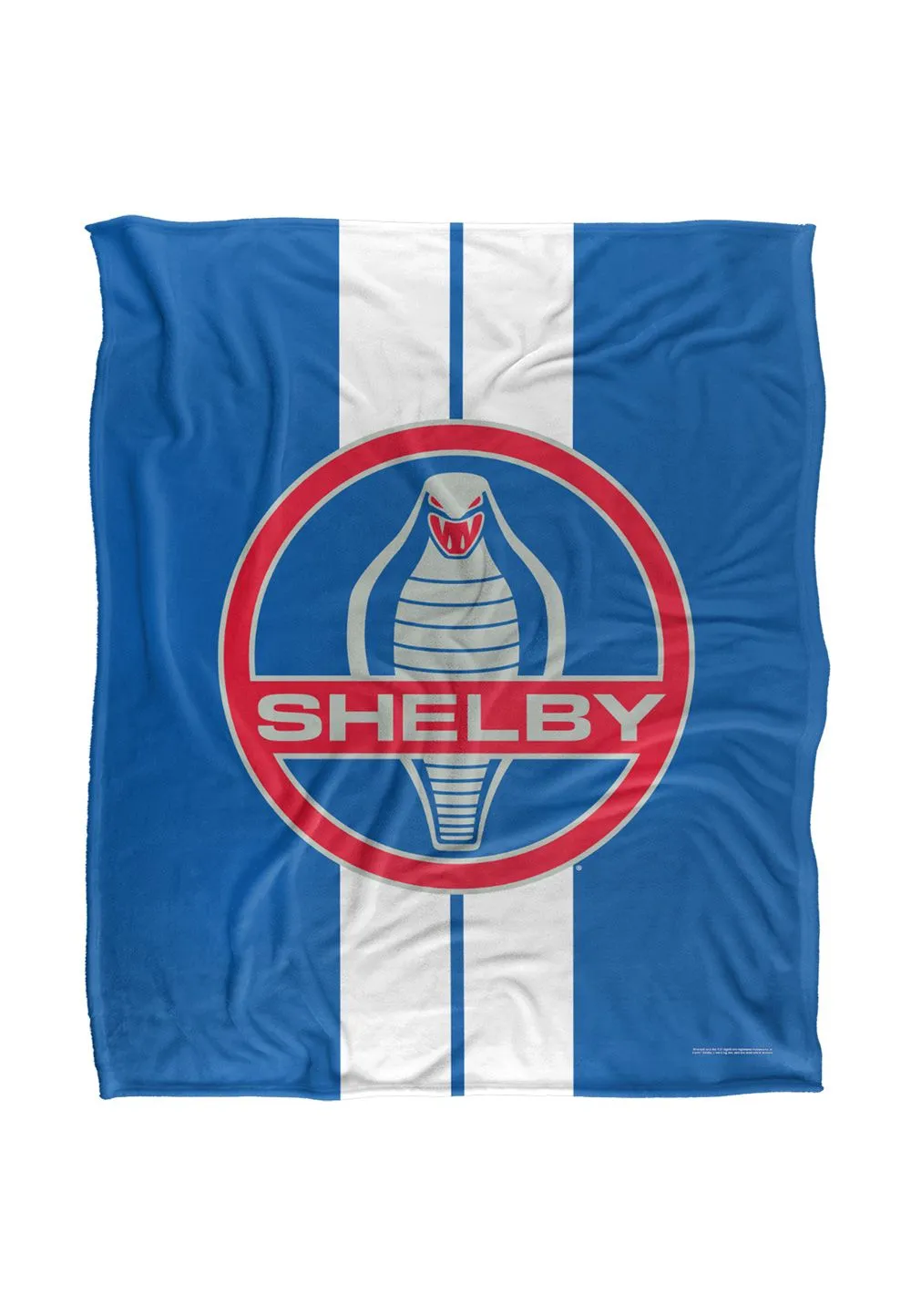 Shelby Cobra Racing Stripe Silky Touch Super Soft Throw Blanket 152 X 127 cm in White
