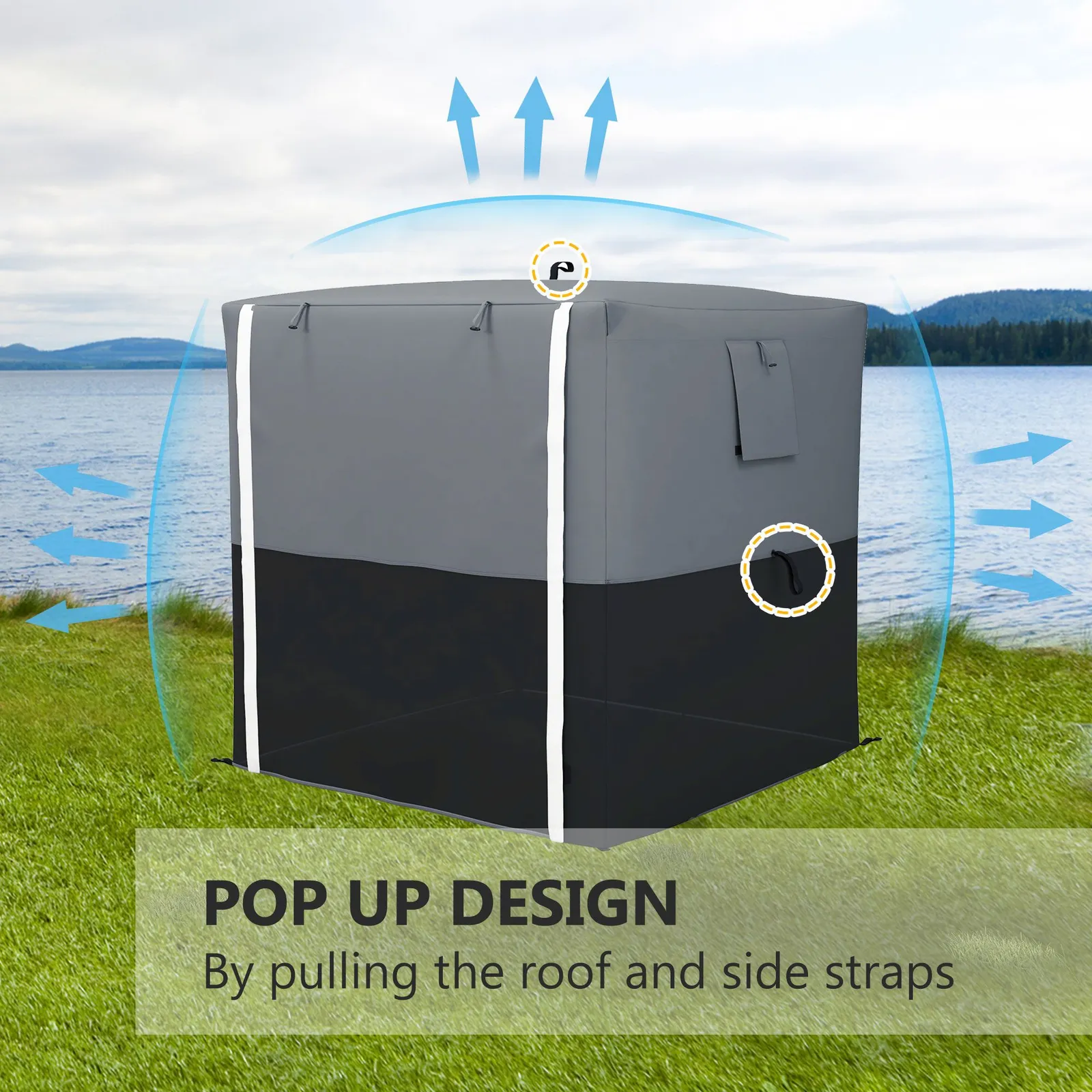 OUTSUNNY 2 x 2m Pop Up Gazebo with Sides Easy up Party Tent with Carry Bag in Black 4