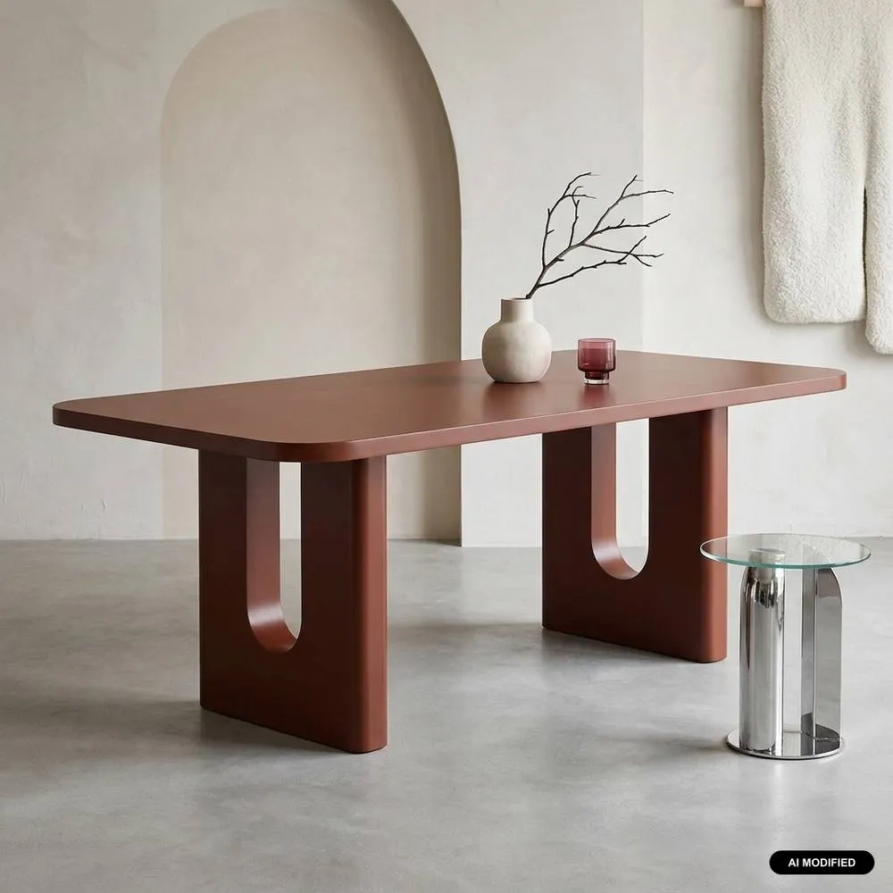 sweeek Matte finish dining table seats 8 in Burgundy 1