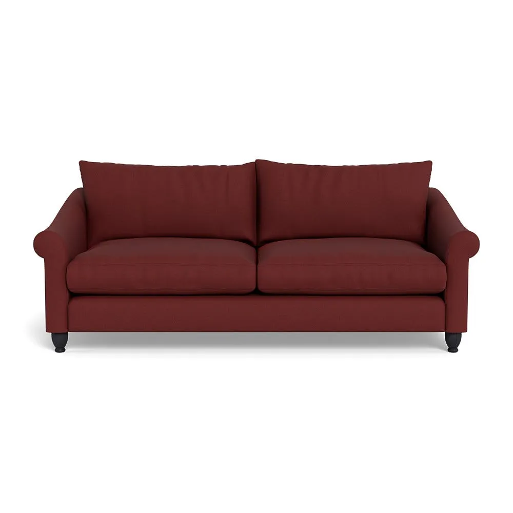 Heal's Devon 4 Seater Capelo Linen-Cotton Etruscan Red Black Feet