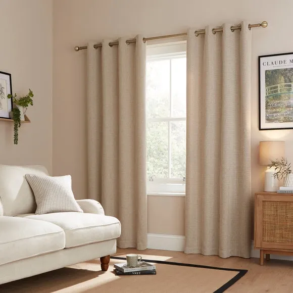 Herringbone Chenille Eyelet Curtains 2