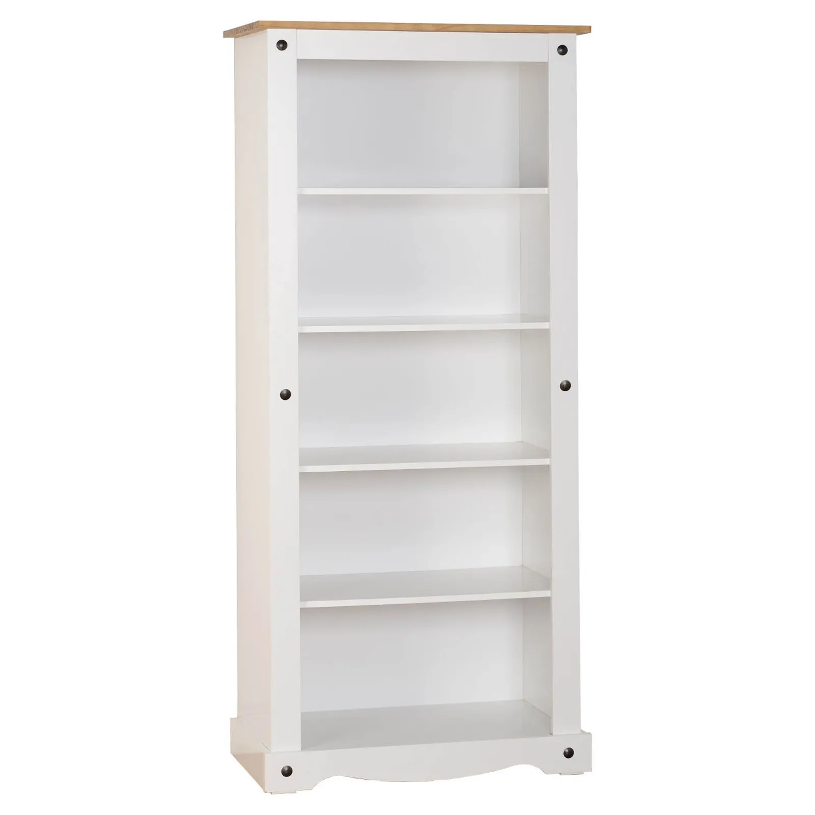 Corona Pine White Tall Bookcase White and Brown