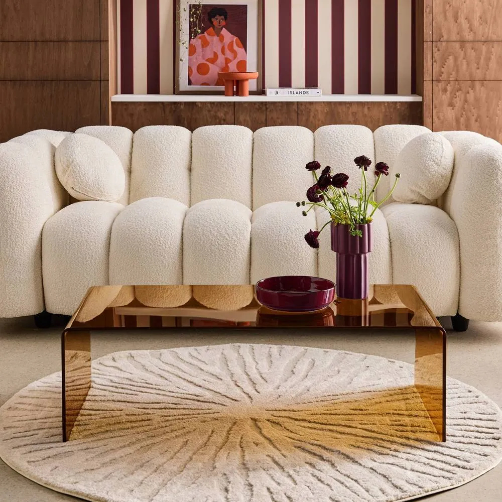 sweeek Rectangular coffee table tempered glass in Amber 3