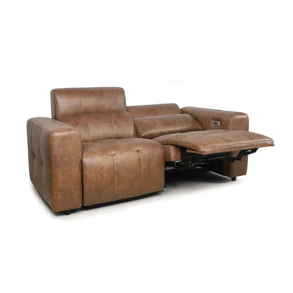Akari Quilted Faux Leather Power Recliner 2 Seater Sofa 6