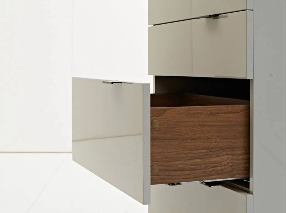 Angel Cerda Chiffonier Grey MDF with Black Steel Legs 5 Drawers 5