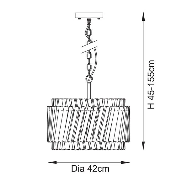 Vogue Diana 3 Light Adjustable Chandelier 6