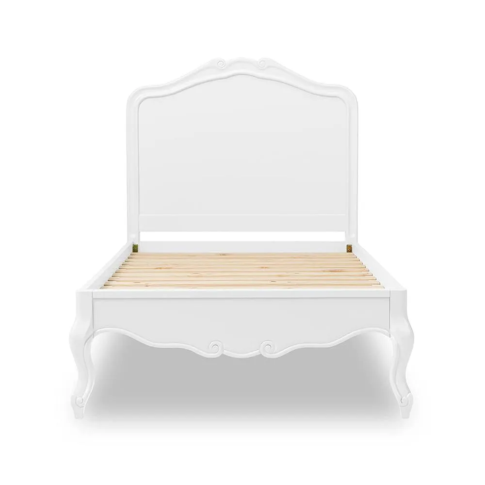 Statement Furniture Juliette French Style 3ft Single Bed with Wooden Headboard in White 4