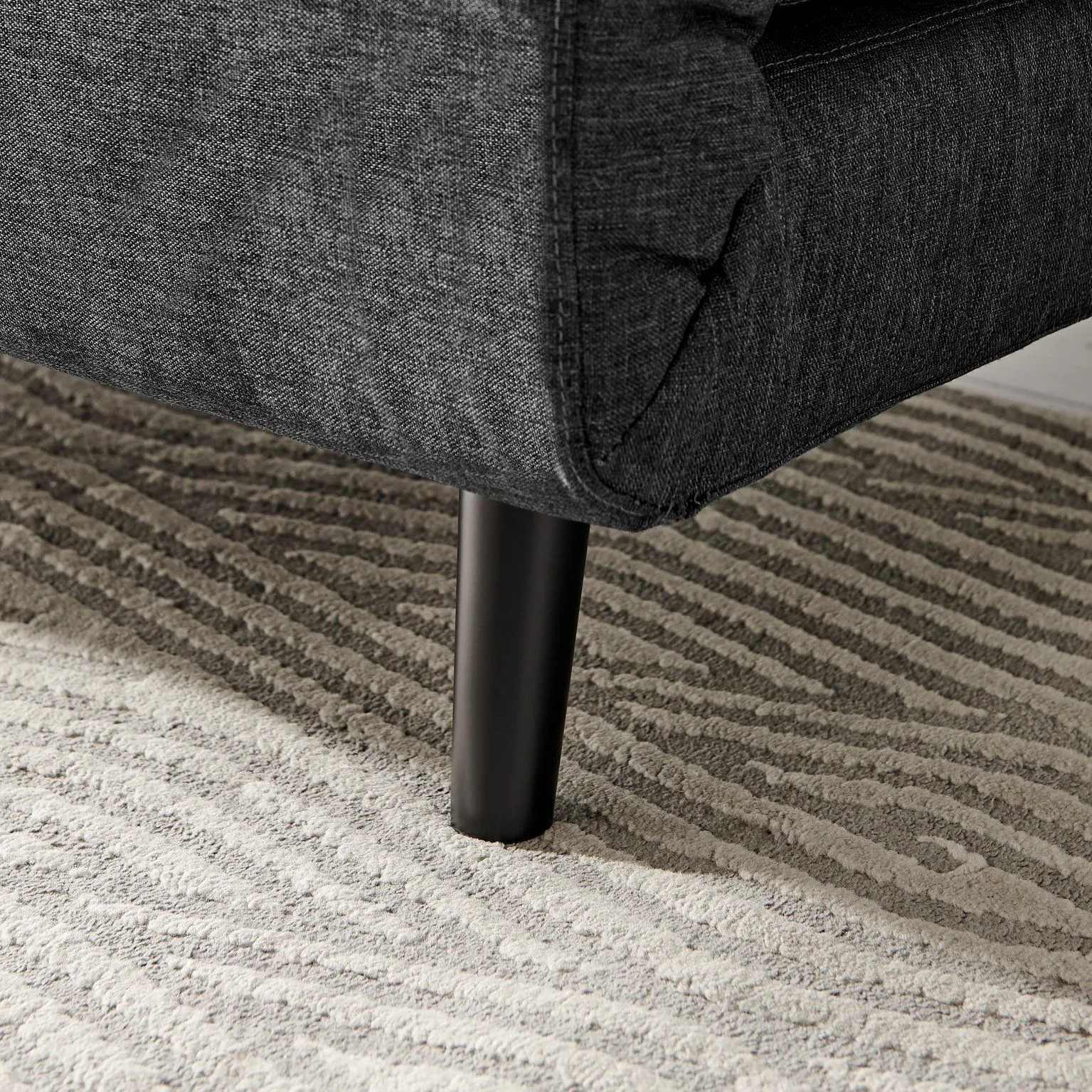 FurnitureboxUK Bobby Compact Futon Inspired Sofa Bed Upholstered In Soft Fabric in Dark Grey 5