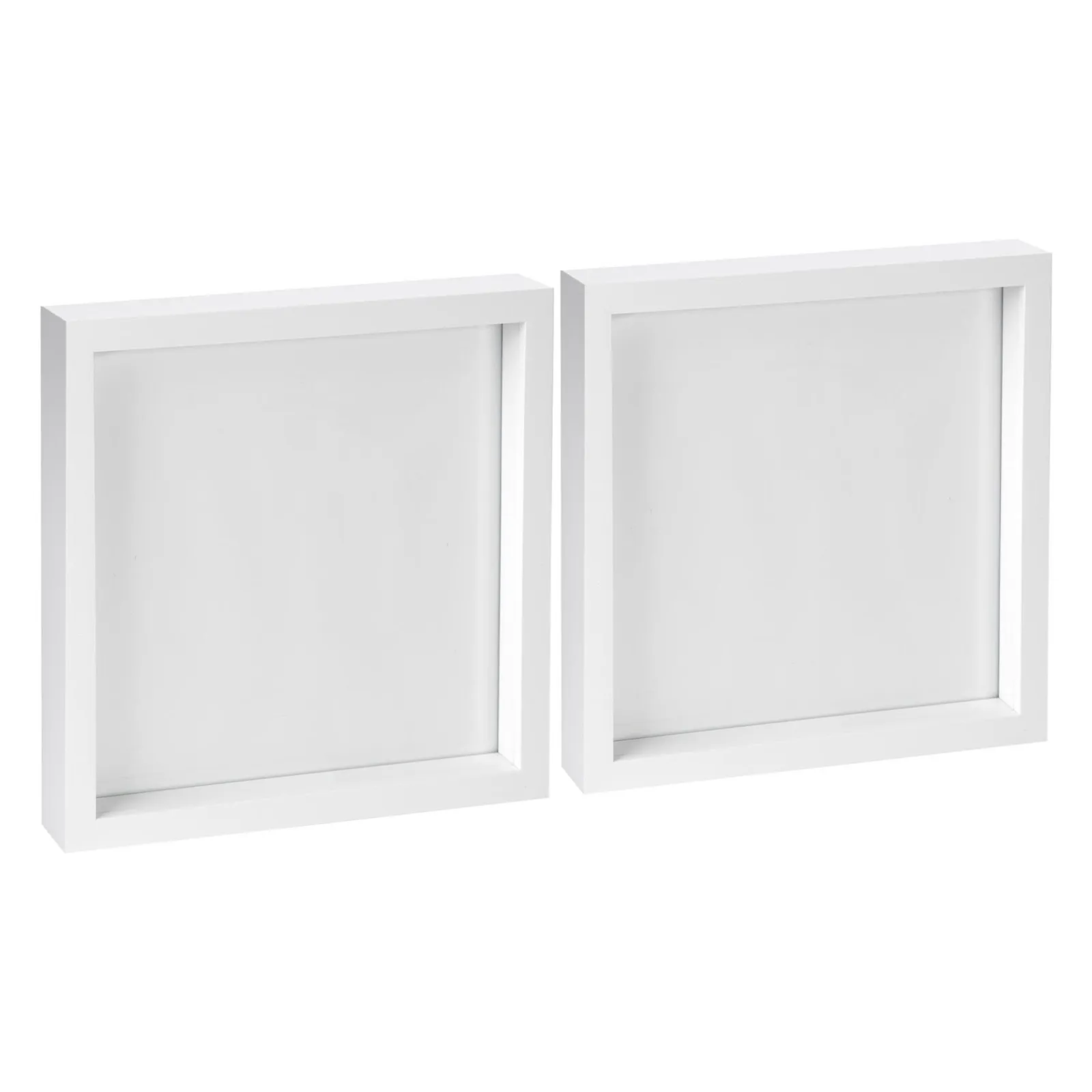 Nicola Spring 3D Box Photo Frames - 10" x 10" - White - Pack of 2