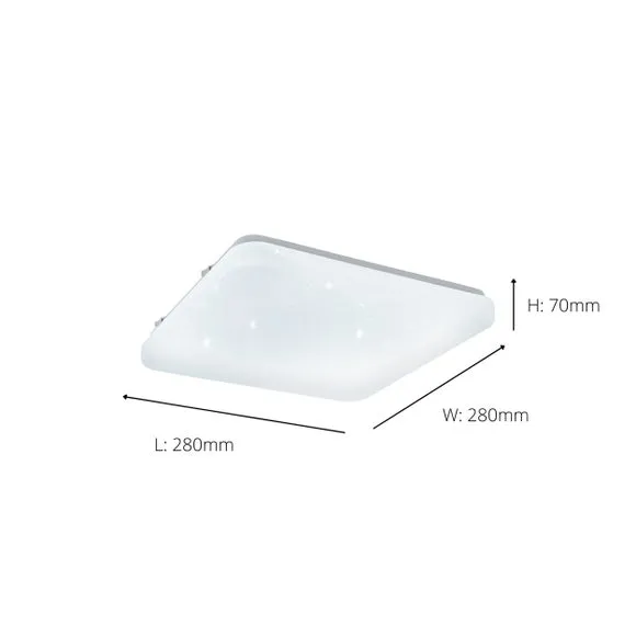 EGLO Frania-S 28cm LED Square Crystal Effect Flush Wall and Ceiling Light 3