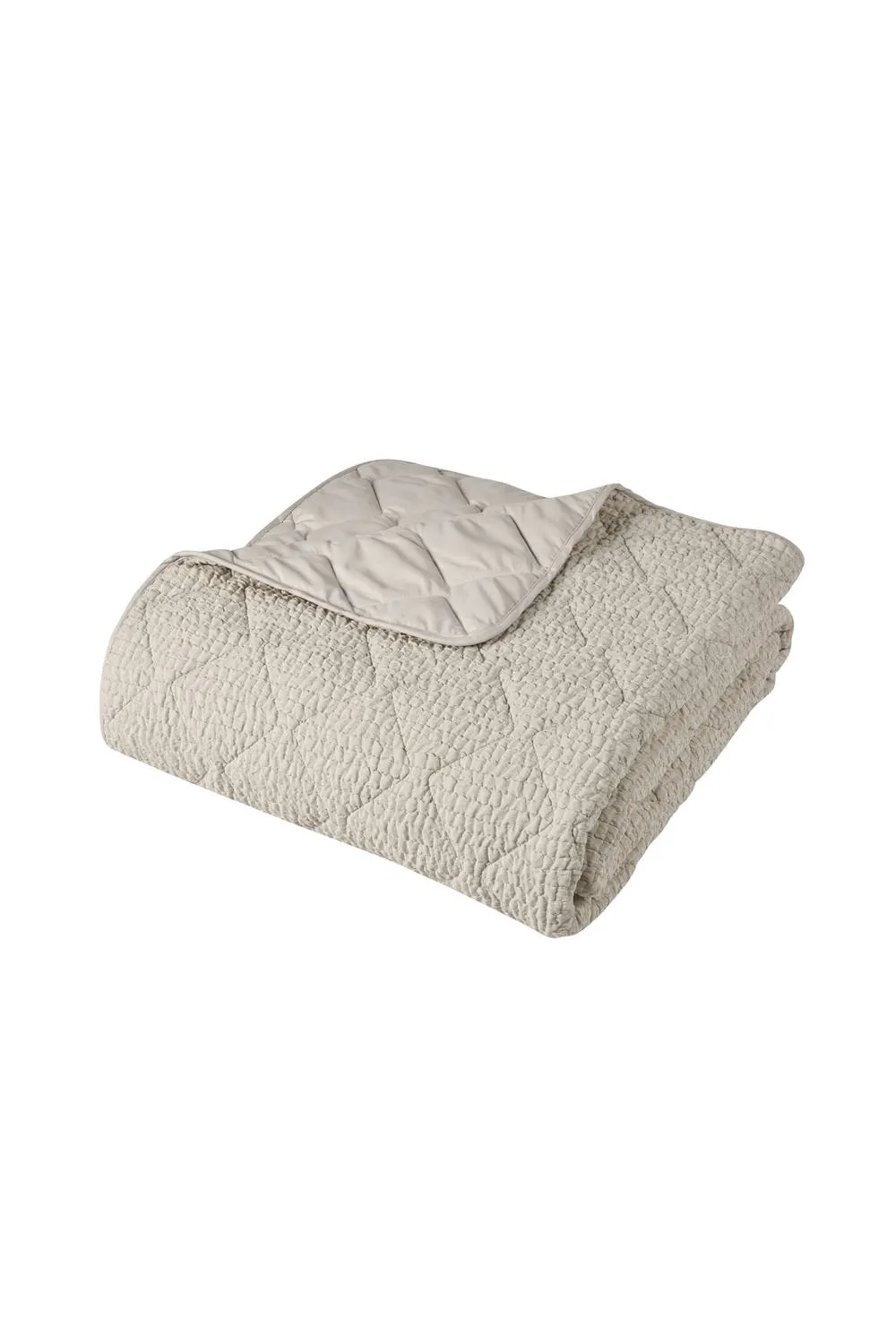 Catherine Lansfield 'Crinkle Seersucker Texture' Bedspread in Natural 4