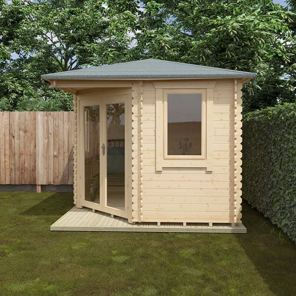 Buttercup Farm 10x10 The Bradwell 28mm Cabin - L295 x W295 x H272.6 cm in Natural 5