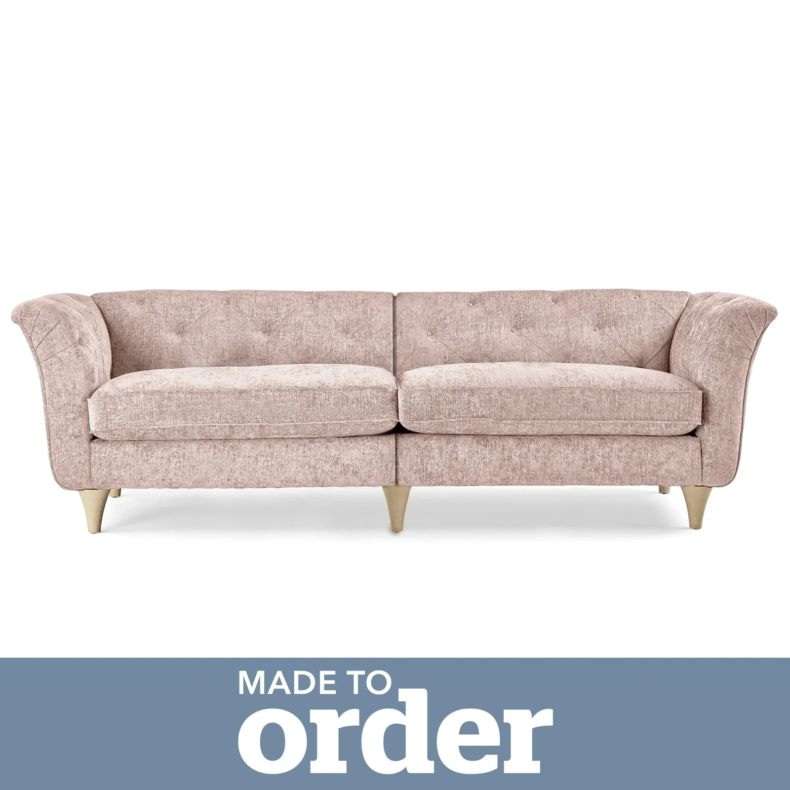 Jaipur 4 Seater Sofa Luxury Chenille Pink