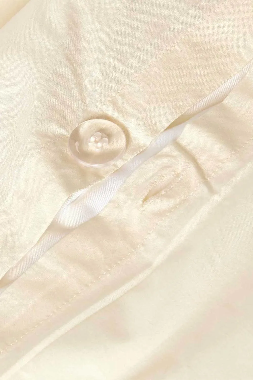 Homescapes Egyptian Cotton Duvet Cover with Pillowcase, 200 TC in Cream 3