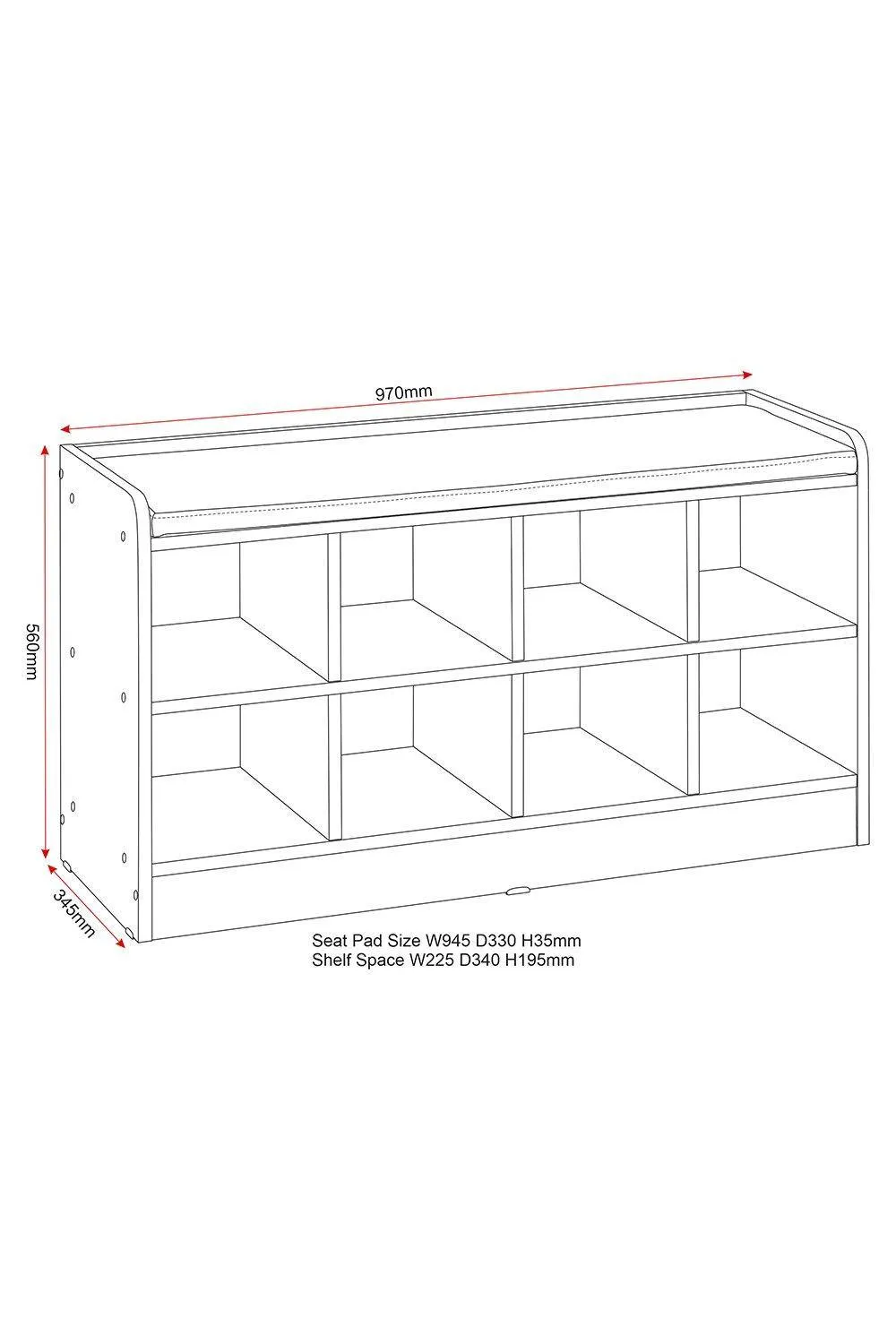 Seconique Portland Shoe Bench in Grey 5