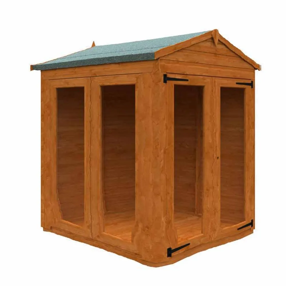 Buttercup Farm 4x4 Flex Apex Full Pane Summerhouse 12mm Flex - L123.8xW115xH219.2 cm in Burnt Orange