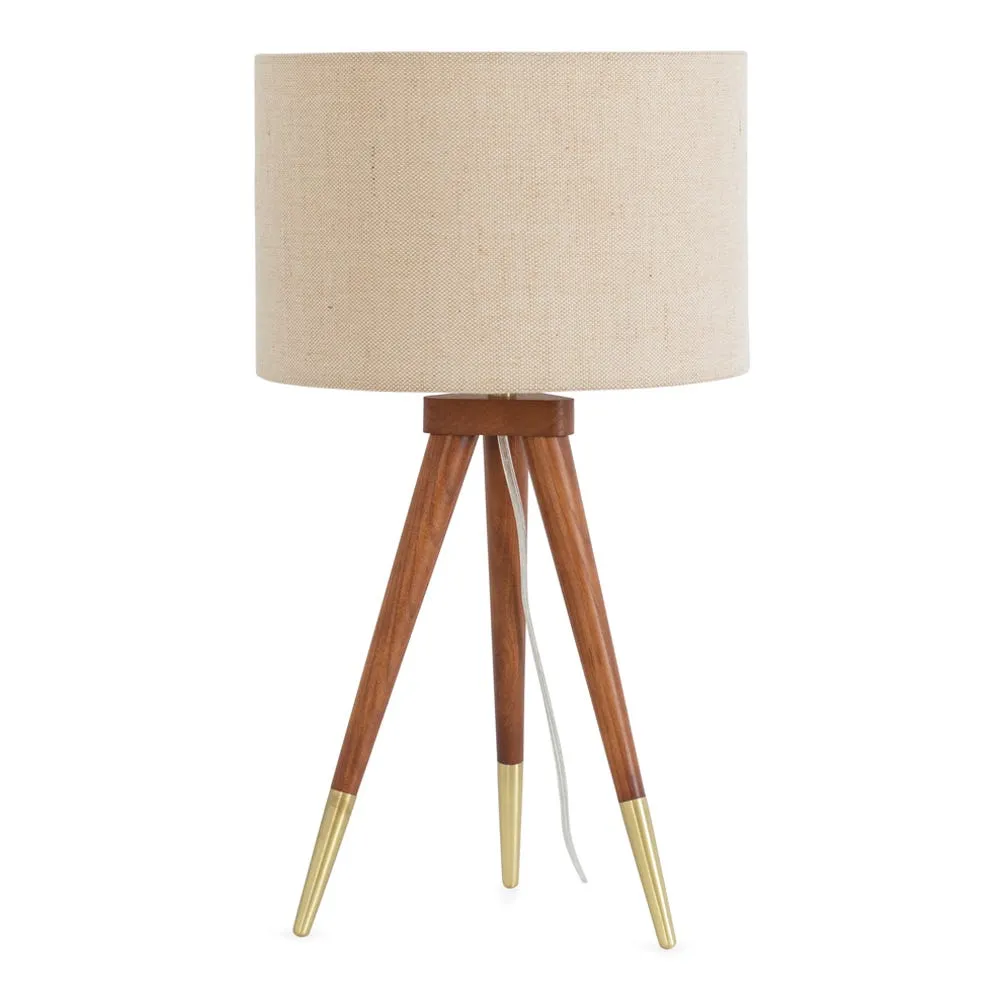 Heal's Hawkins Tripod Table Lamp Walnut Finish 3