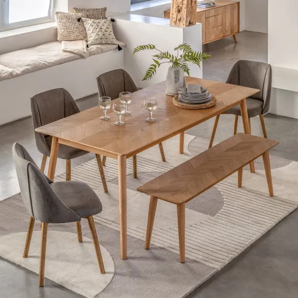 Manila 6-8 Seater Rectangular Extendable Dining Table, Solid Oak