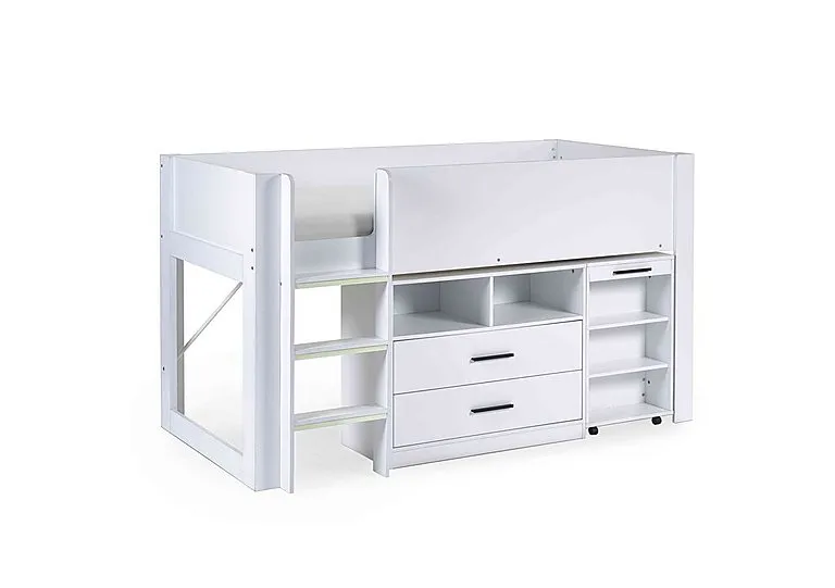 Annika Mid Sleeper with Desk - White