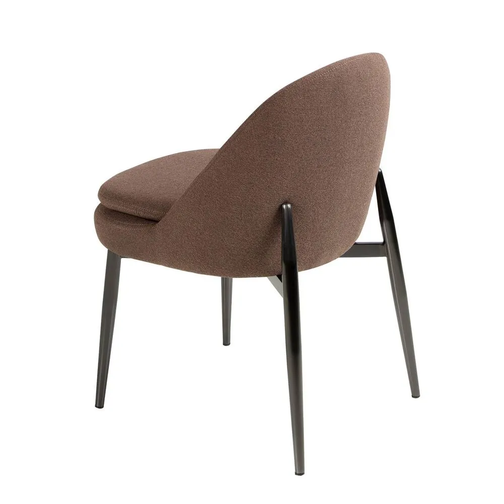 Angel Cerda Dark-Brown Fabric Dining Chair in Brown 6