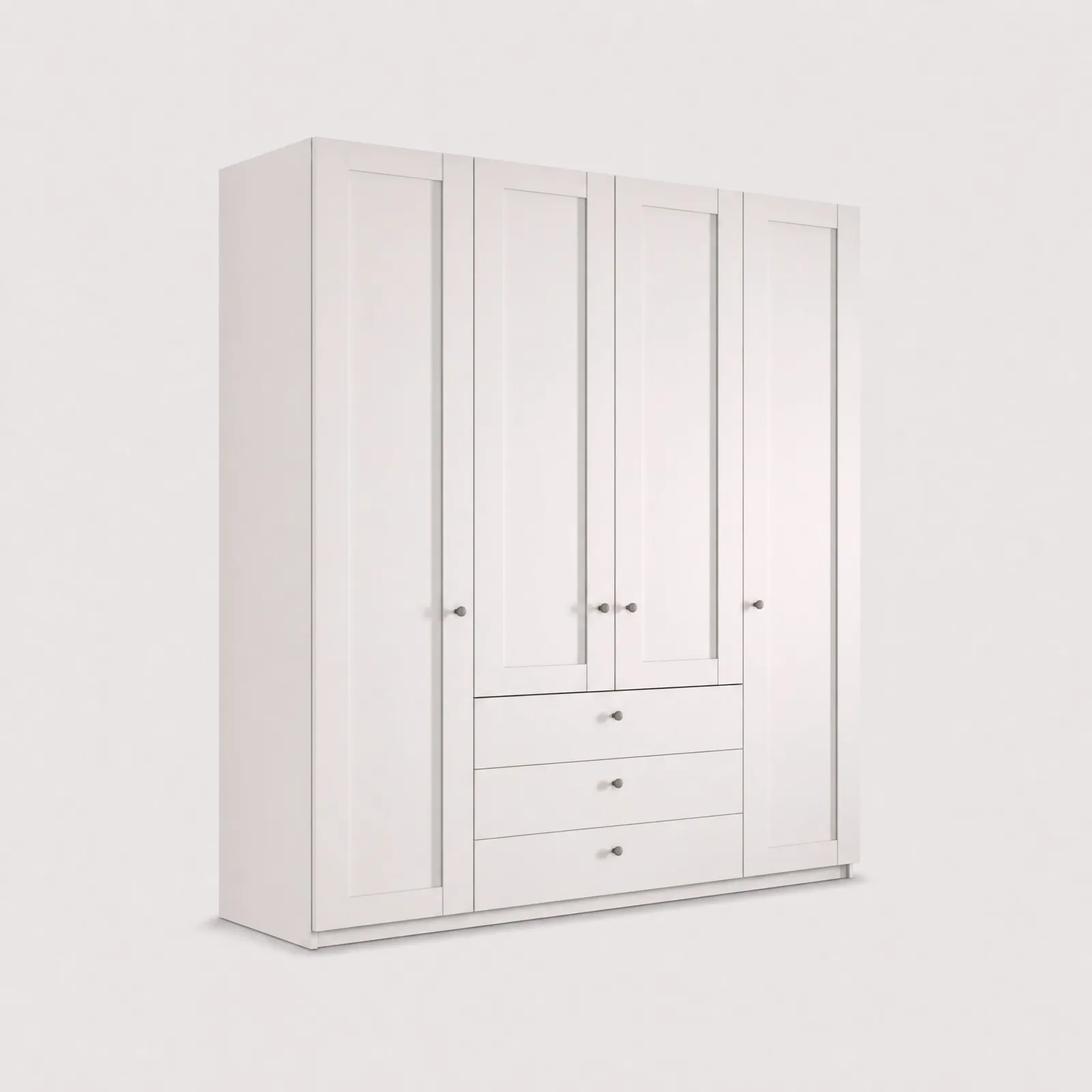 Varese 200Cm 4 Door 3 Drawer Functional Unit, White | Barker & Stonehouse 1