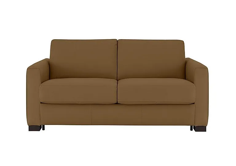 Alcova 2 Seater Leather Sofa Bed with Box Arms - Botero Cuoio