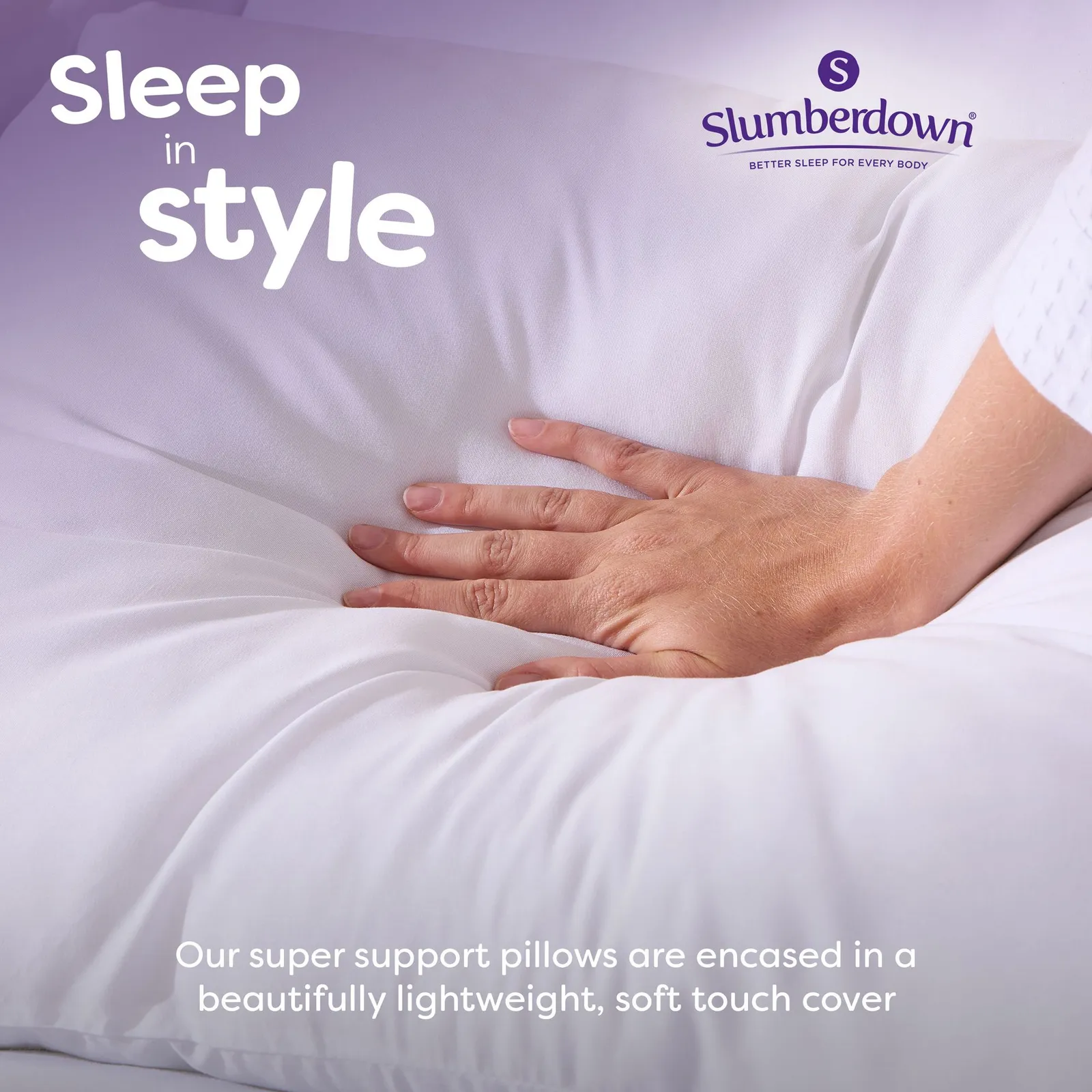 Slumberdown 2 Pack Cosy Nights Super Support Side Sleeper Firm Pillows in White 6