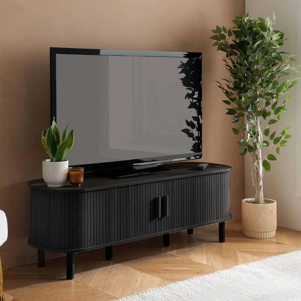 Birlea Axel Fluted Small TV Unit in Black