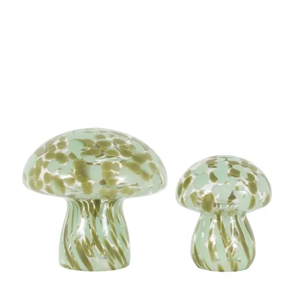Cedar & Sage Set of 2 Confetti Glass Mushroom Ornaments 5