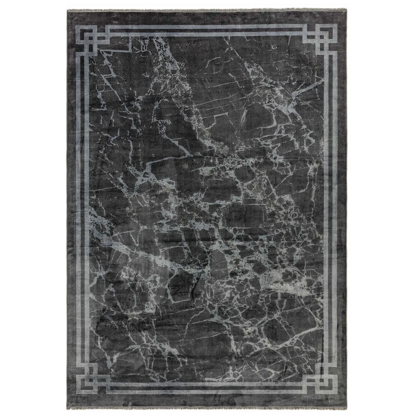Zadana Rug, Grey with border