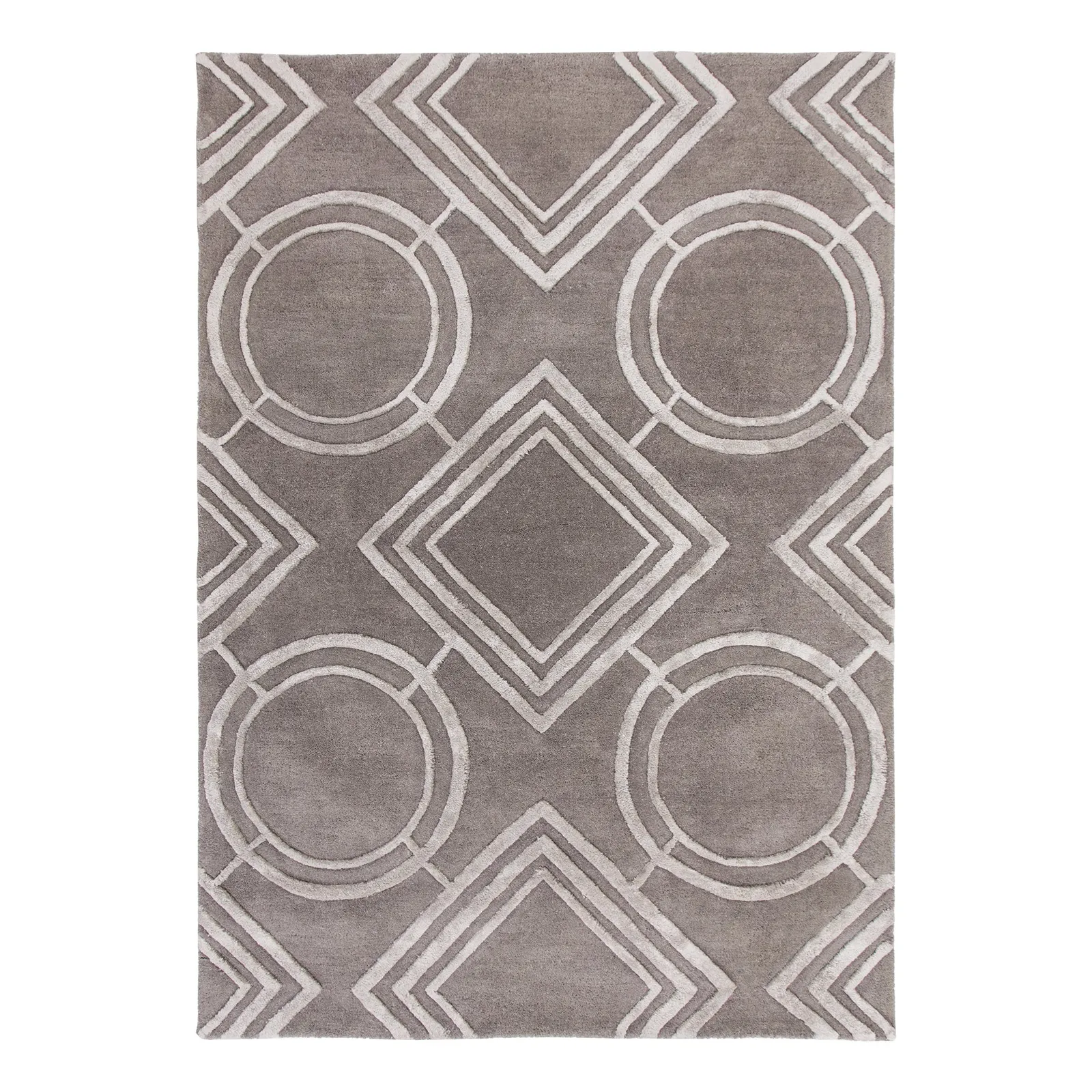 5A Fifth Avenue Silver Geo Rug Silver