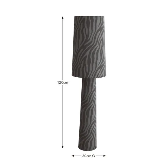 Zebra Tonal Fabric Floor Lamp 6
