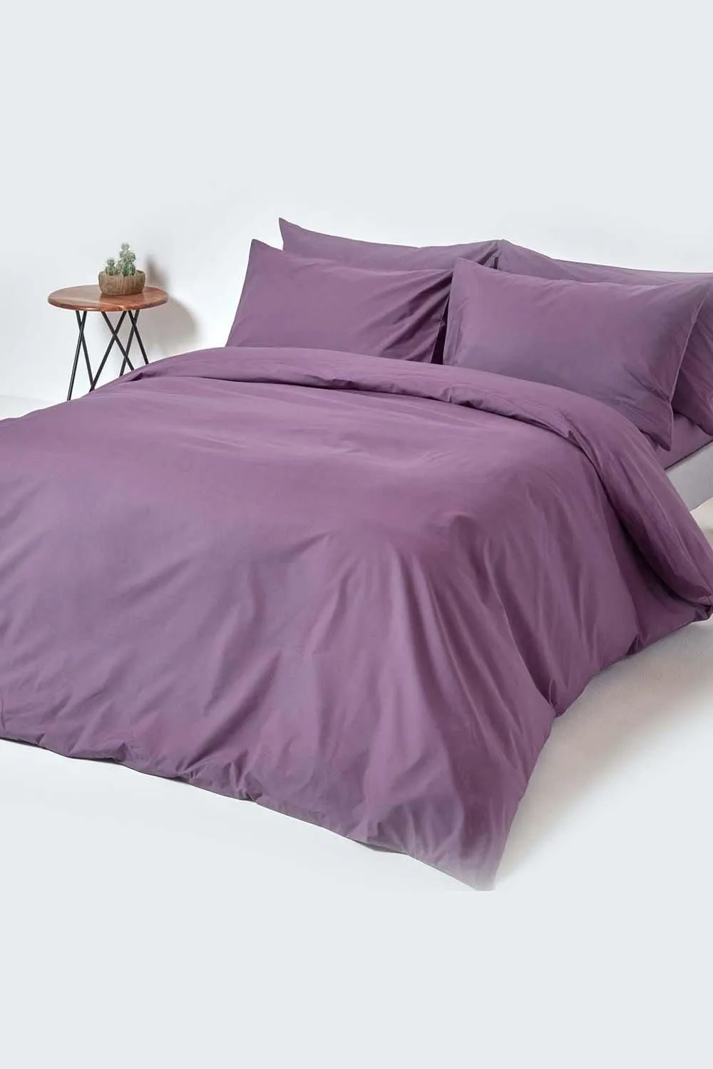 Homescapes Egyptian Cotton Flat Sheet 200 Thread Count in Grape 4