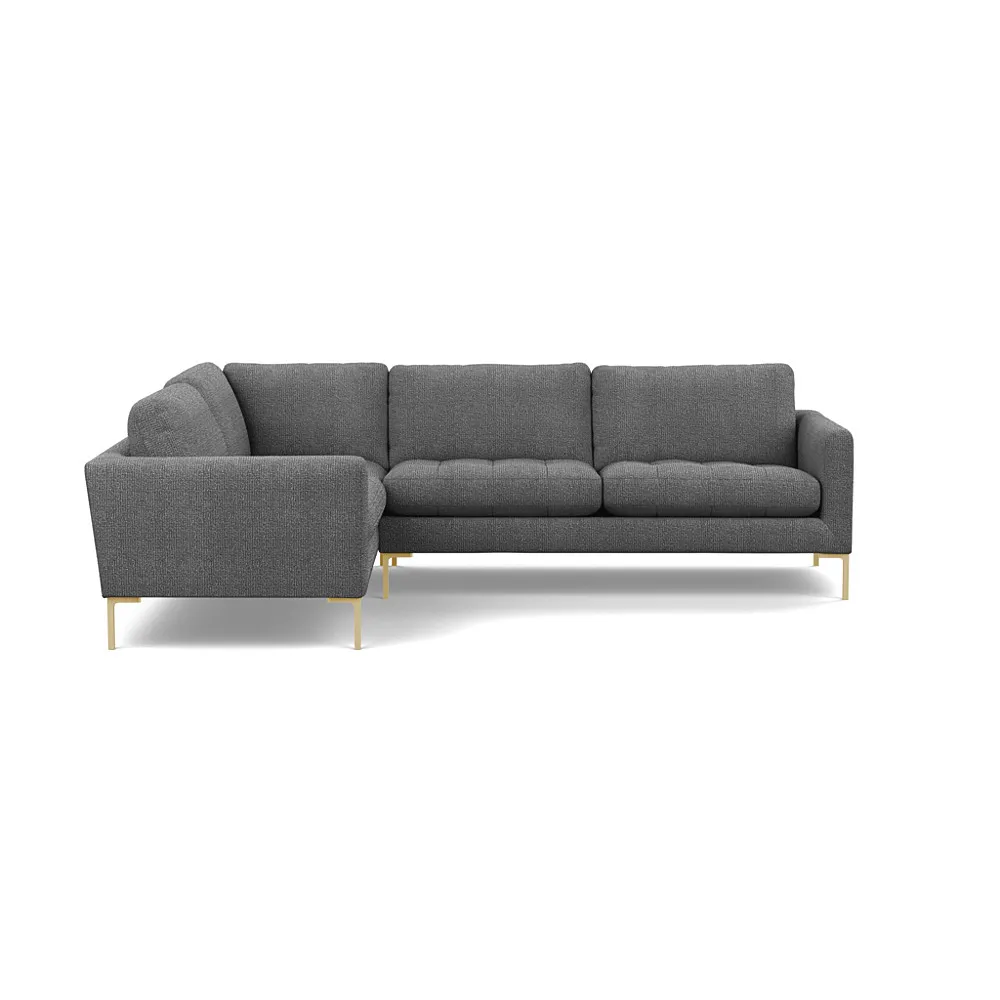 Heal's Eton Left Hand Facing Corner Sofa Tejo Recycled Noir Brass Feet