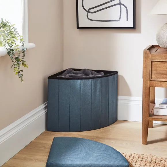 Faux Linen Corner Ottoman 2