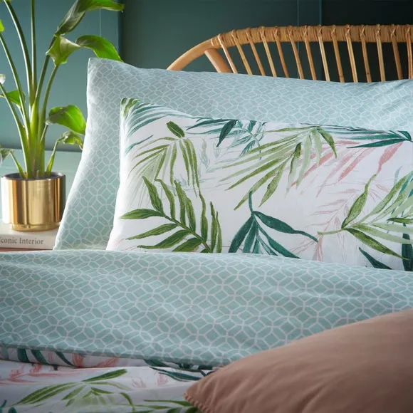 furn. Bali Palm Floral Reversible Duvet Cover and Pillowcase Set 2