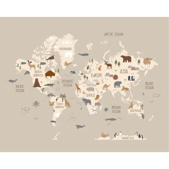 World Map Wall Mural 3
