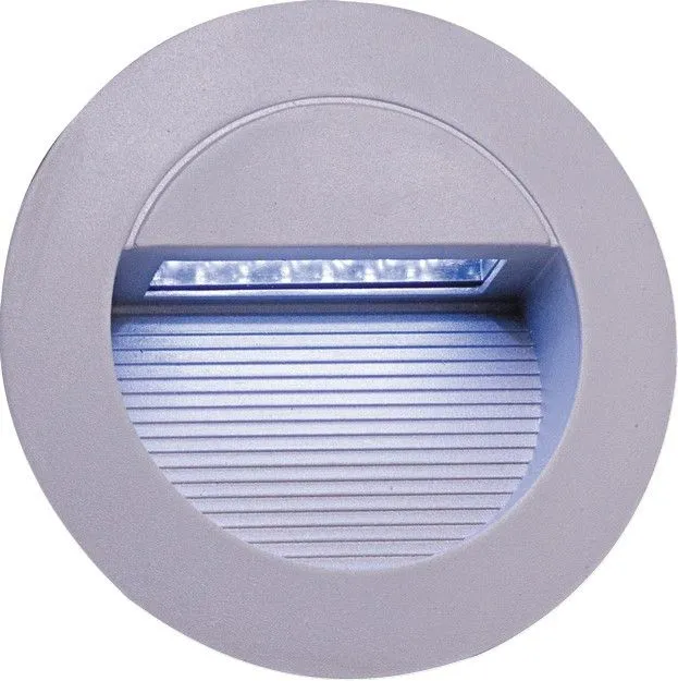 Netlighting White LED Grey Aluminium Round Recessed Wall Light IP44